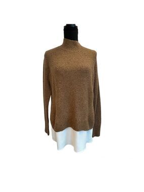 RW&CO women's brown high neck shirt sweater Sz L NWOT